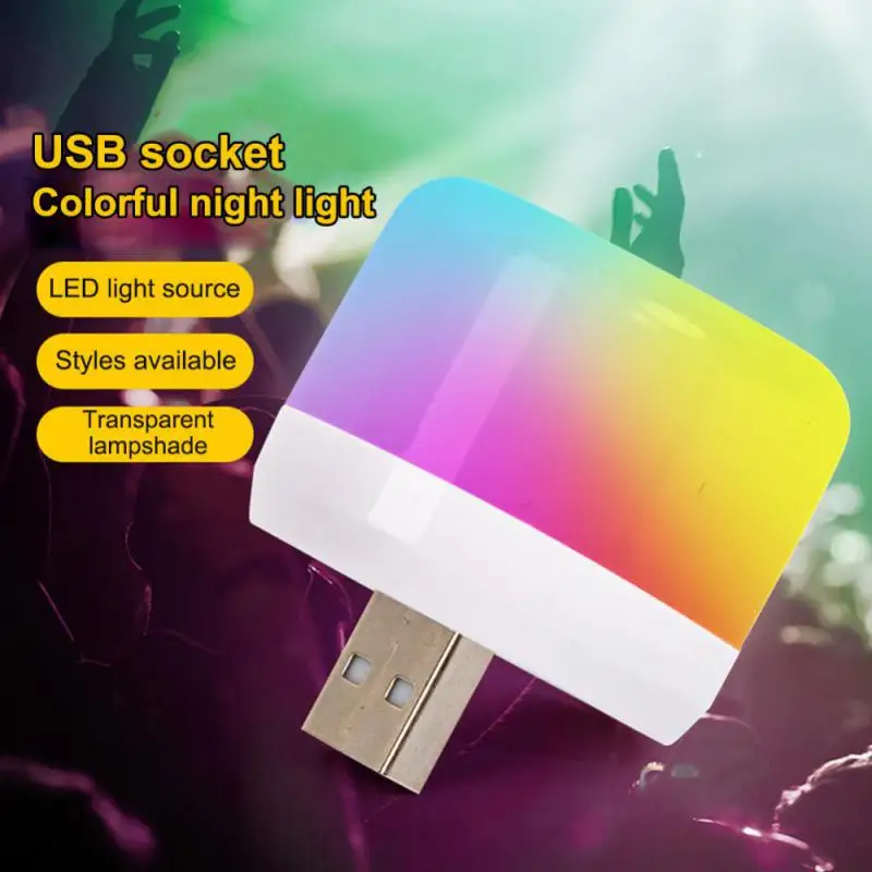 

Светодиодный ночсветильник с USB, мини-ночсветильник для спальни, атмосферсветильник свет с USB, ультраяркая лампа для чтения с питанием от внешнего аккумулятора, ПК, ноутбука, 5 в постоянного тока