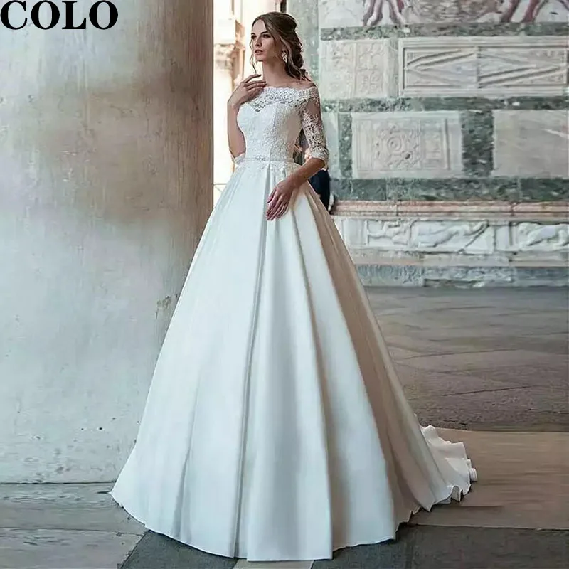 

Women's Dresses Luxury A-line Wedding Dresses V Neck Beaded Glamorous Tulle Gowns Sleeveless Sexy High Split Robe De Tailor-Made