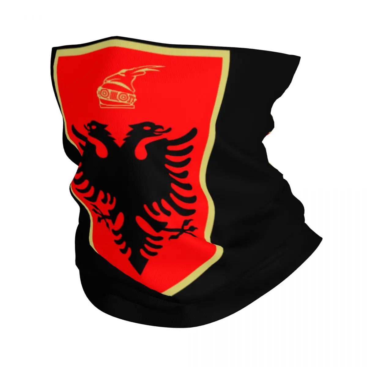

Emblem Of Albania Eagle Bandana Neck Gaiter Windproof Face Scarf Cover Women Men Albanian Patriotic Headwear Tube Balaclava