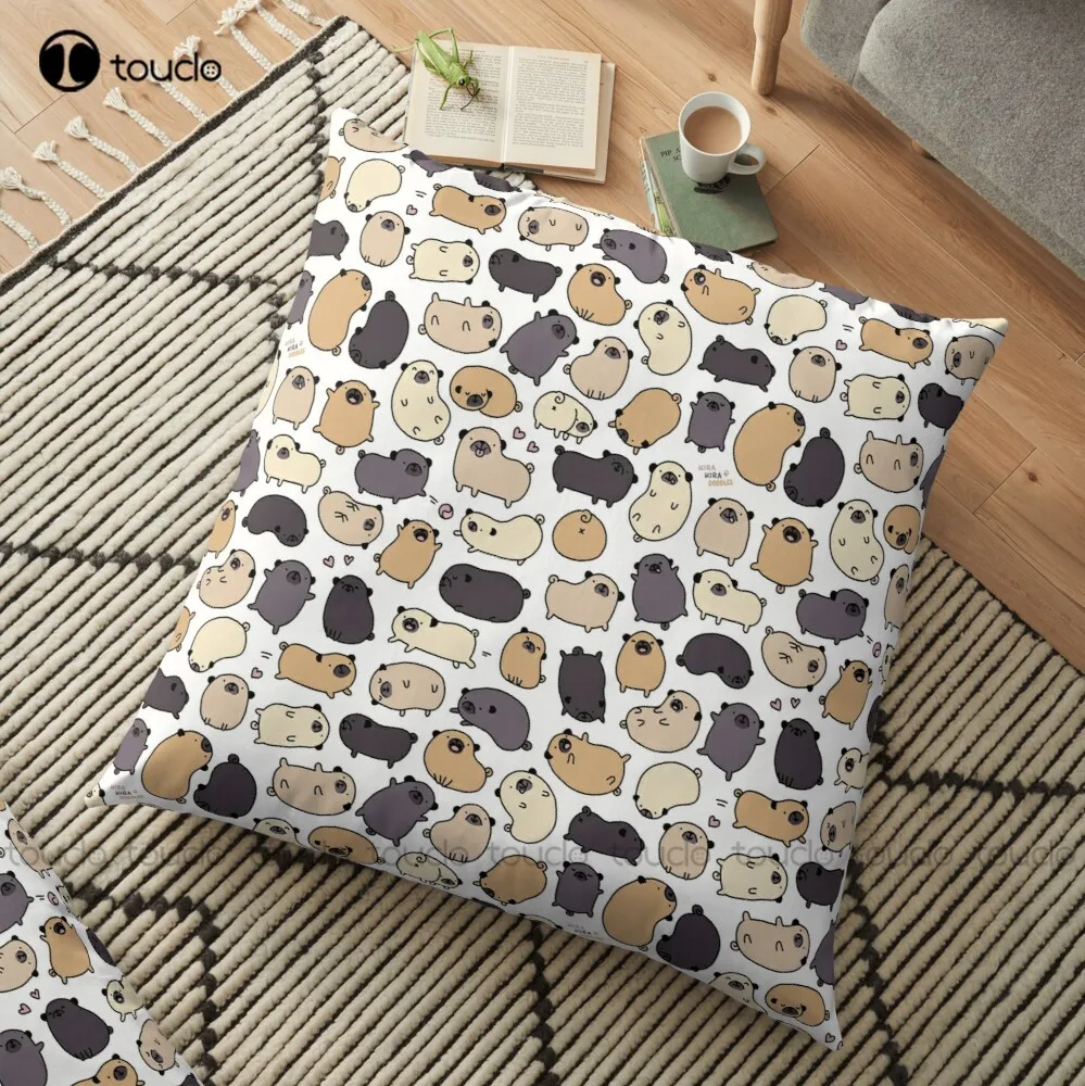 

Pug Life Doodle Throw Pillow Bed Pillows Decorative Polyester Linen Printed Zip Decor Pillow Case Home Hotel Fashion Bedroom