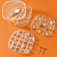 multilayer jewelry storage case ring earring necklace watch box divider small clear plastic organizer display carrying cases