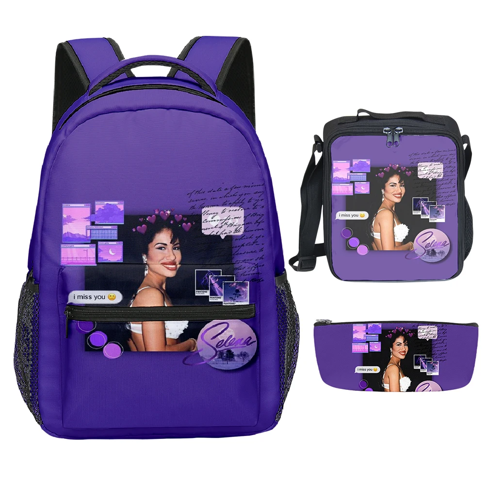 Модные молодежные Selena Quintanilla с 3D принтом 3 шт./компл. школьные сумки для ноутбука