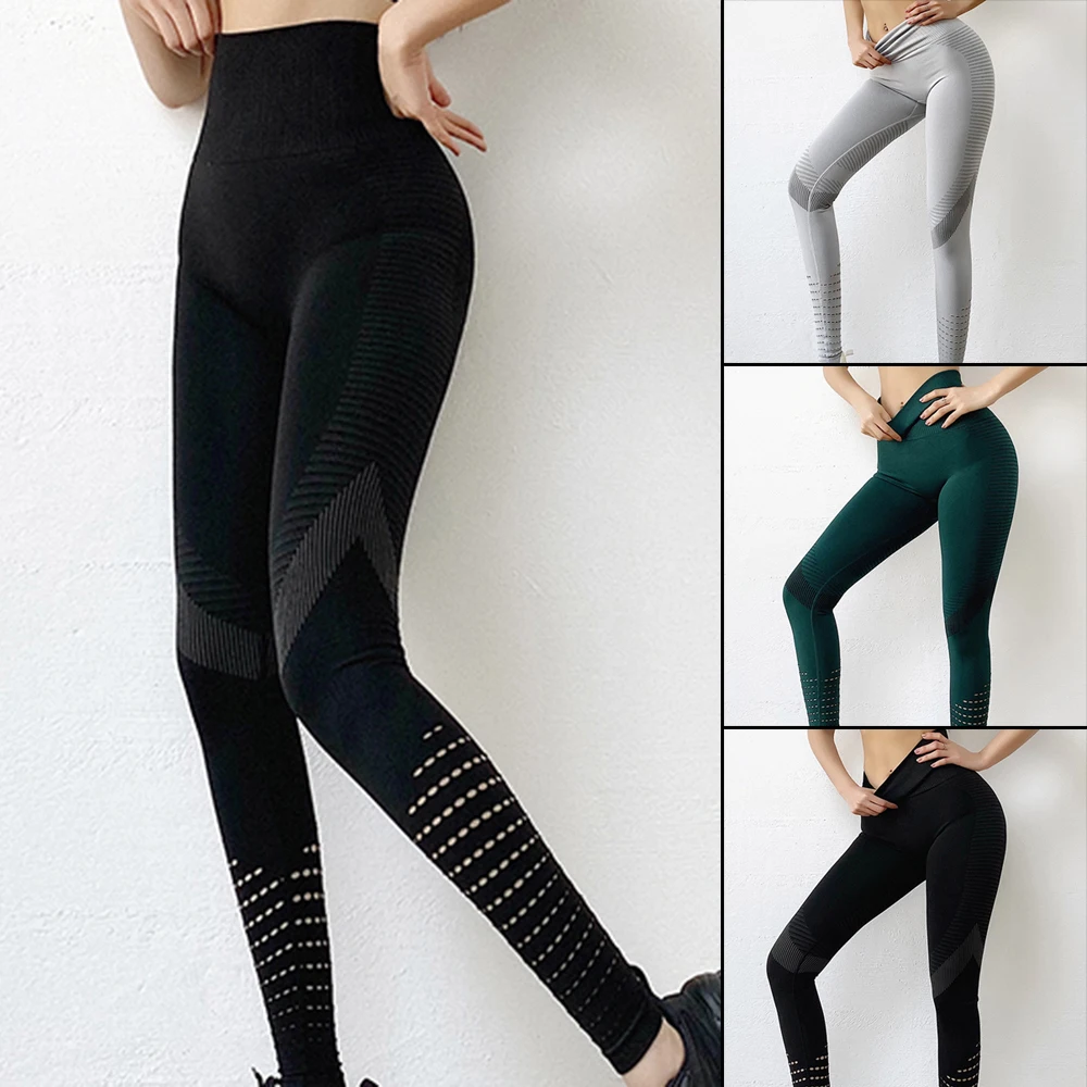 

Hot Selling High Waist Yoga Pants Tummy Control Workout Pants Running Cycling Joggers Pants For Women Girls