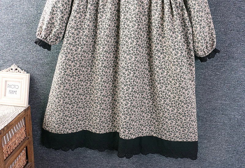 Женское винтажное платье миди с цветочным принтом свободное Повседневное из