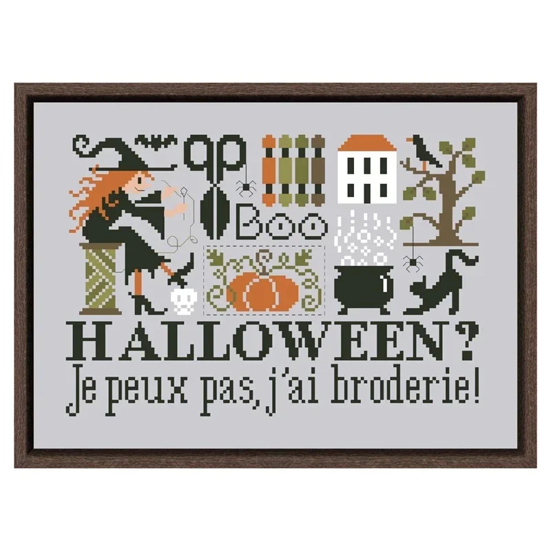 Хэллоуин ведьма и черный кот набор для вышивки крестом мультяшная хлопковая нить