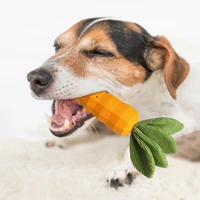 dog chew toy durable rubber carrot squeaky dog toys for aggressive chewers interactive tough toys for puppy medium large dogs