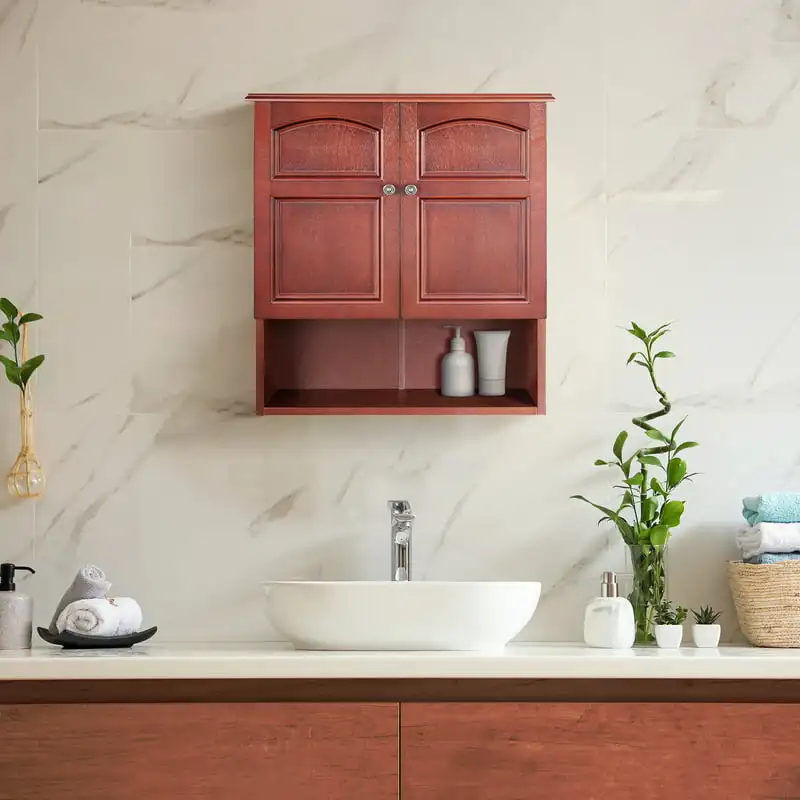 

Removable Wooden 2 Door Wall Cabinet, Mahogany