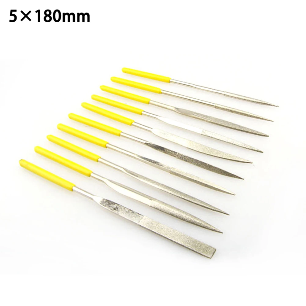 

10pcs 140/160/180mm Electroplated Diamond Files Assorted Needle File Set For Jewelry Metal Wood Craft Working Hand Carving Tool