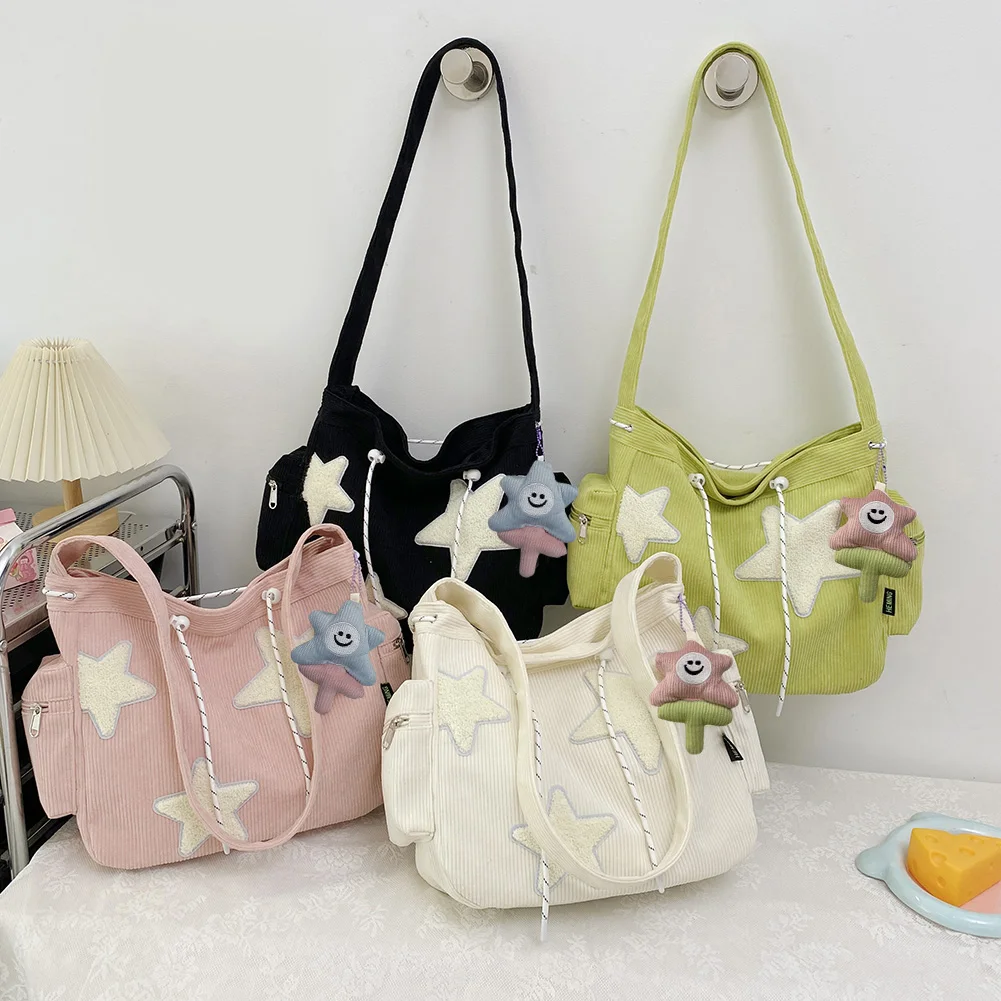 Женская Повседневная Бархатная Сумка Через Плечо С Подвеской. Простая Уличная