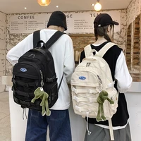 school backpack black nylon bagpack female anti theft rucksack casual lovers travel backpacks korean back pack mochila