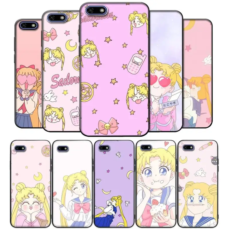 

Cute Cartoons Girls Cat Moon Phone Case For Iphone SE 2020 6 6s 7 8 plus X Xr XS 11 12 13 Mini Pro Max Fundas Cover