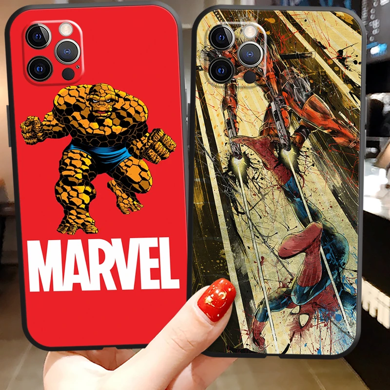 

Spiderman Marvel Phone Cases For iPhone 11 12 Pro MAX 6S 7 8 Plus XS MAX 12 13 Mini X XR SE 2020 Back Cover Carcasa Funda