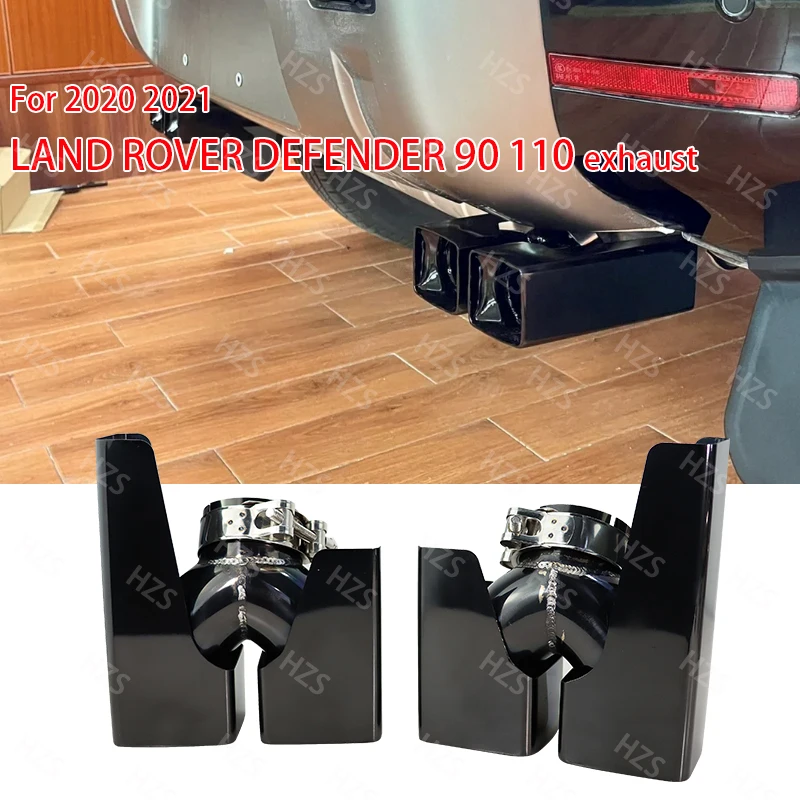 

1 Pair Exhaust Tip For Land Rover Defender 90 110 2020 2021 2022 Square Car Exhaust Pipe Muffler Pipe Decorative Nozzle black