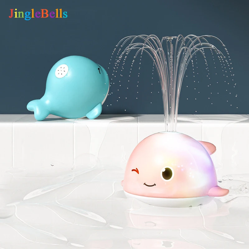 

Baby Light Up Bath Toy Water Spray Electric Cartoon Whale Induction Sprinkler Floating Bathroom Bathtub Pool Toys for Toddlers