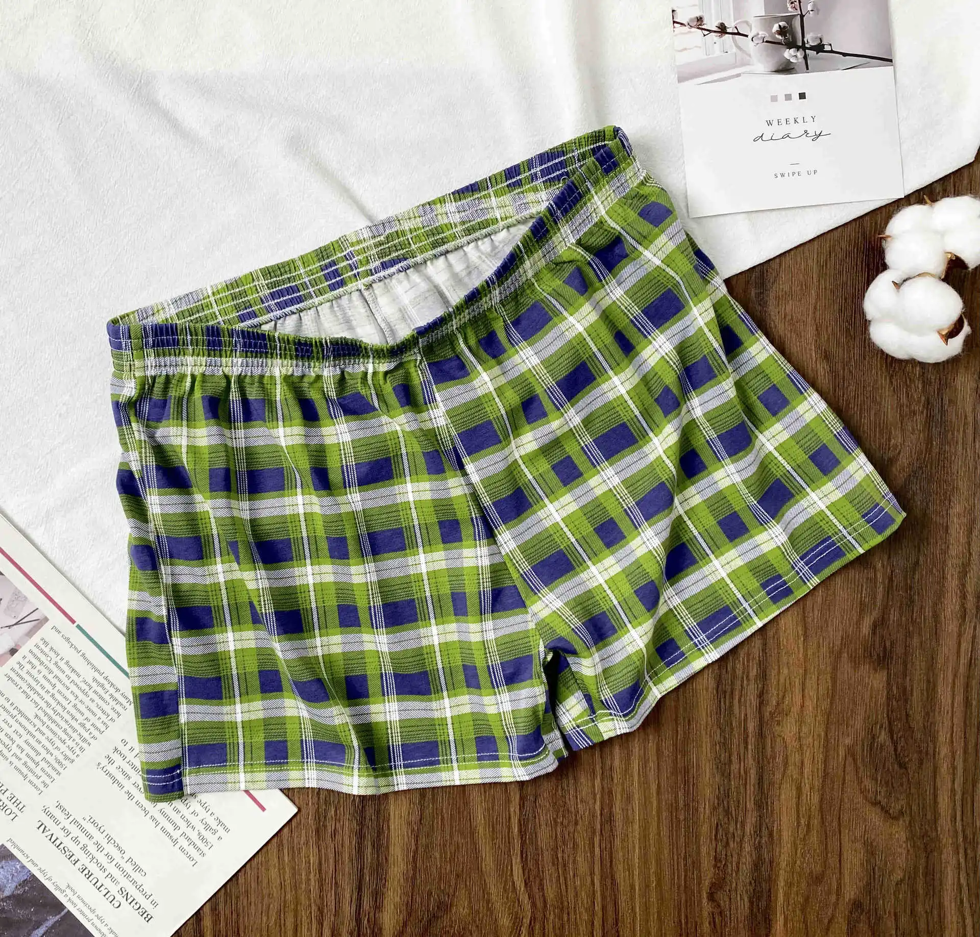 

Трусы-боксеры мужские хлопковые в клетку, свободного покроя