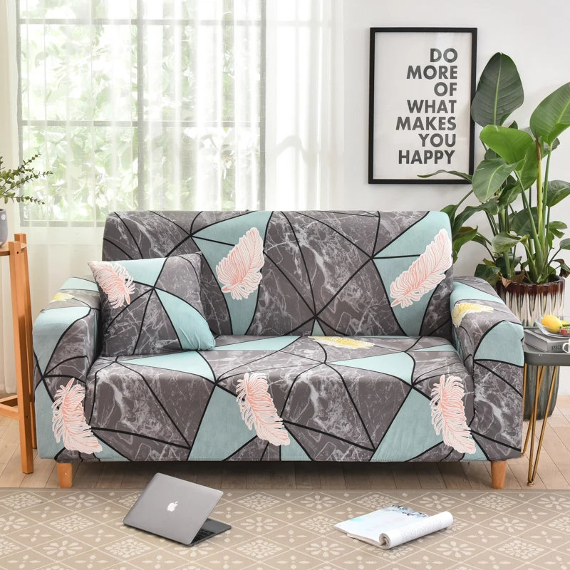 

Pajenila Elastic Geometry Couch Cover for all sofas 3 Seater Grey Plaid Stretch Sectional Corner Slipcover 1/2/3/4 Seater ZL256
