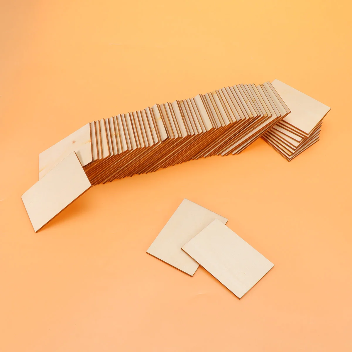 

60Pcs Unfinished Wood Pieces Squares Wood Cutouts Shapes Wood Discs Slices Natural Wood Coasters for DIY Craft
