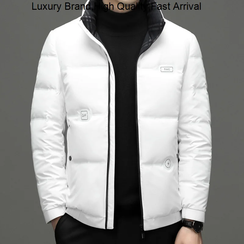 

Мужская теплая куртка на белом утином пуху, Повседневная теплая парка с капюшоном для зимы