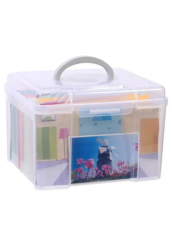 

Прозрачная коробка для фотографий, органайзер, портативная 6-ячеечная регулируемая коробка для хранения фотографий, система классификации фотографий для хранения фотографий