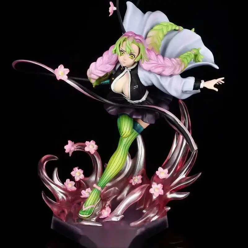 Фото Горячая 22 см Demon Slayer Kanroji Mitsuri аниме фигурка девушки модель Gk статуя коллекция для мальчиков украшение для рабочего стола орнамент игрушки подарки №2