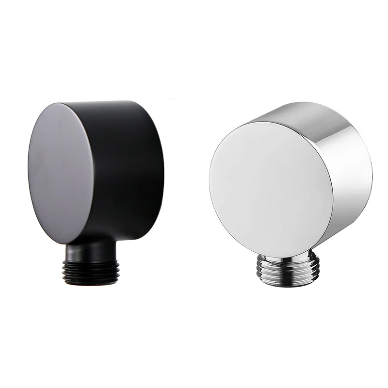

Promotion! Wall Supply Elbow,Brass Round Wall Mount Shower Hose Connector Accessories G1/2Inch Water Outlet for Shower