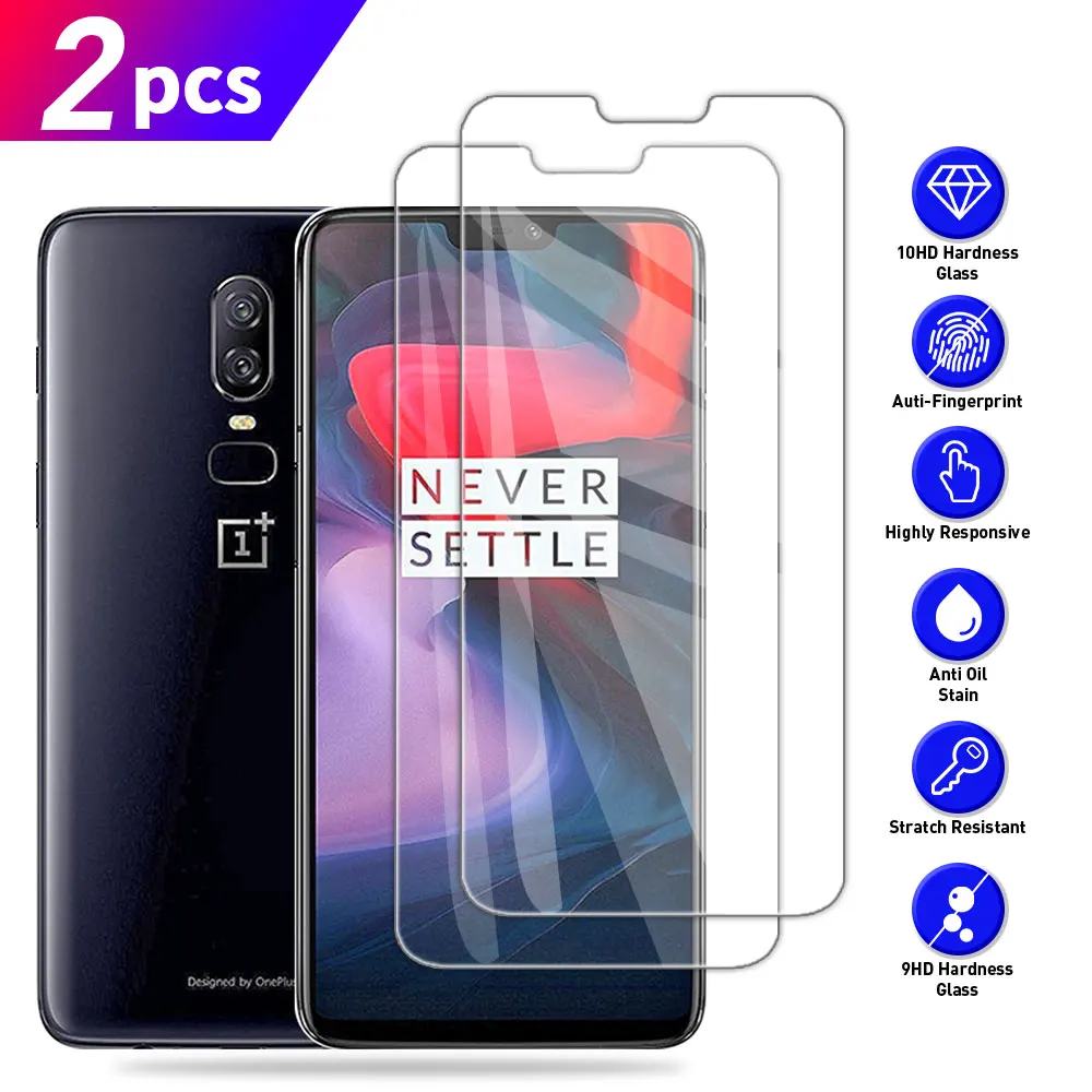 

2PCS Protective Glass For OnePlus 6 Tempered Glass For OnePlus 6T Original Phone Screen Protector For OnePlus6 6T Glass Film
