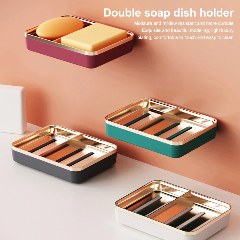 

Держатель для губки для кухни, ванной комнаты, подвешивания, для хранения посуды, для душа, для мытья, дренажная пластина, двойной отсек, лоток, Органайзер