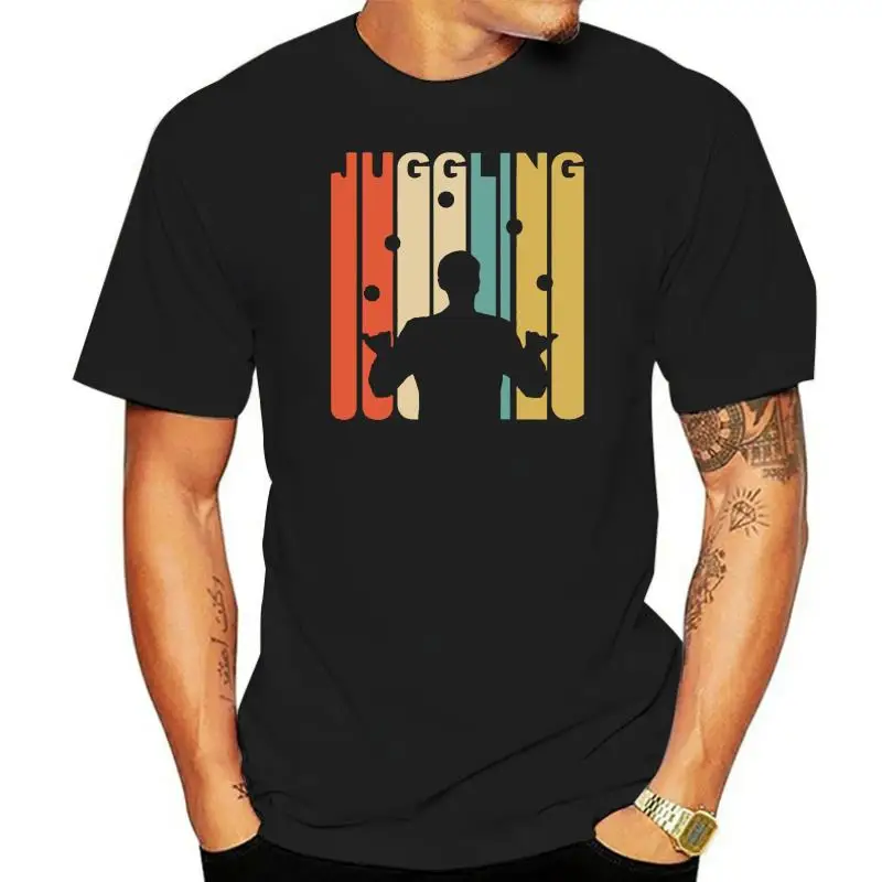 

New Tops 2022 Print Letters Men T-shirt Vintage 1970s Style Juggling Retro Juggler T-shirt