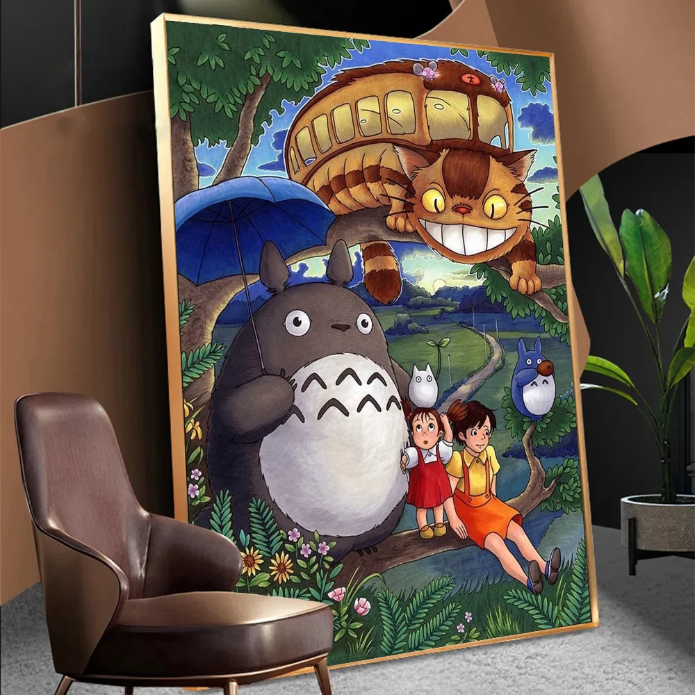 T-Totoro Studios Ghi-bli самоклеящийся художественный постер ретро наклейка из