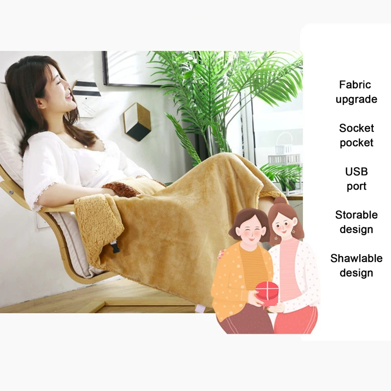 USB электрическое одеяло с подогревом мягкий толстый теплый машинная стирка