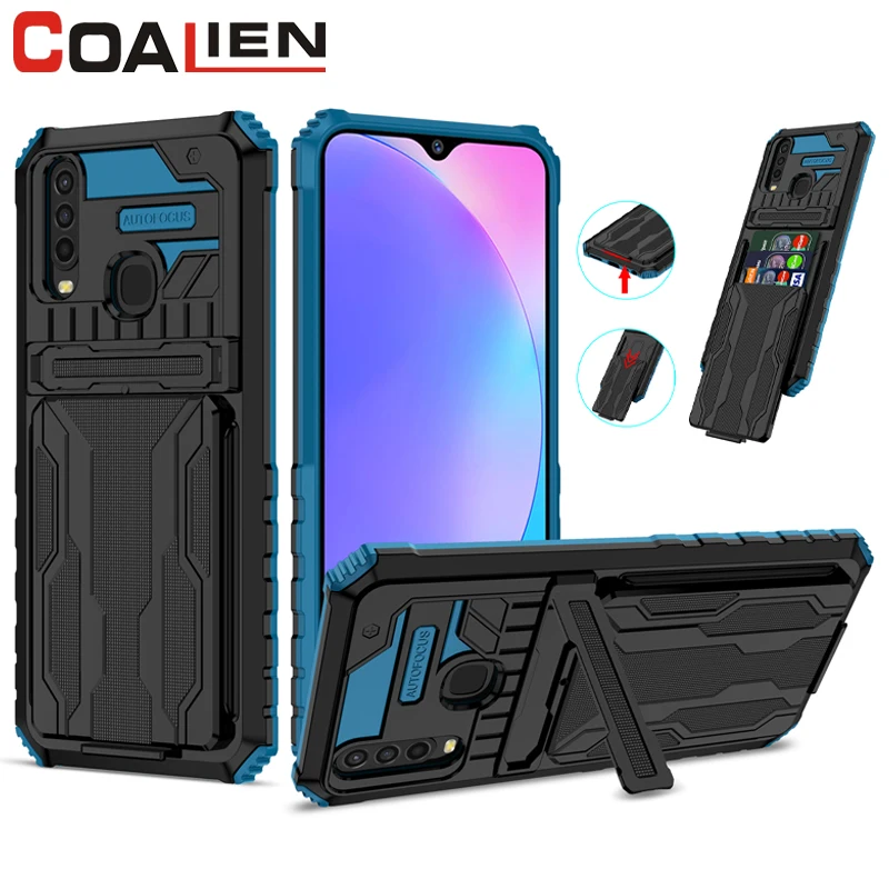 

Shockproof Phone Case For VIVO Y12 Y15 Y17 Y11 Y5 Y20 Kickstand Card Slot Protective Cover For VIVO Y20i Y12A Y20S Y12S Y72 Y53S