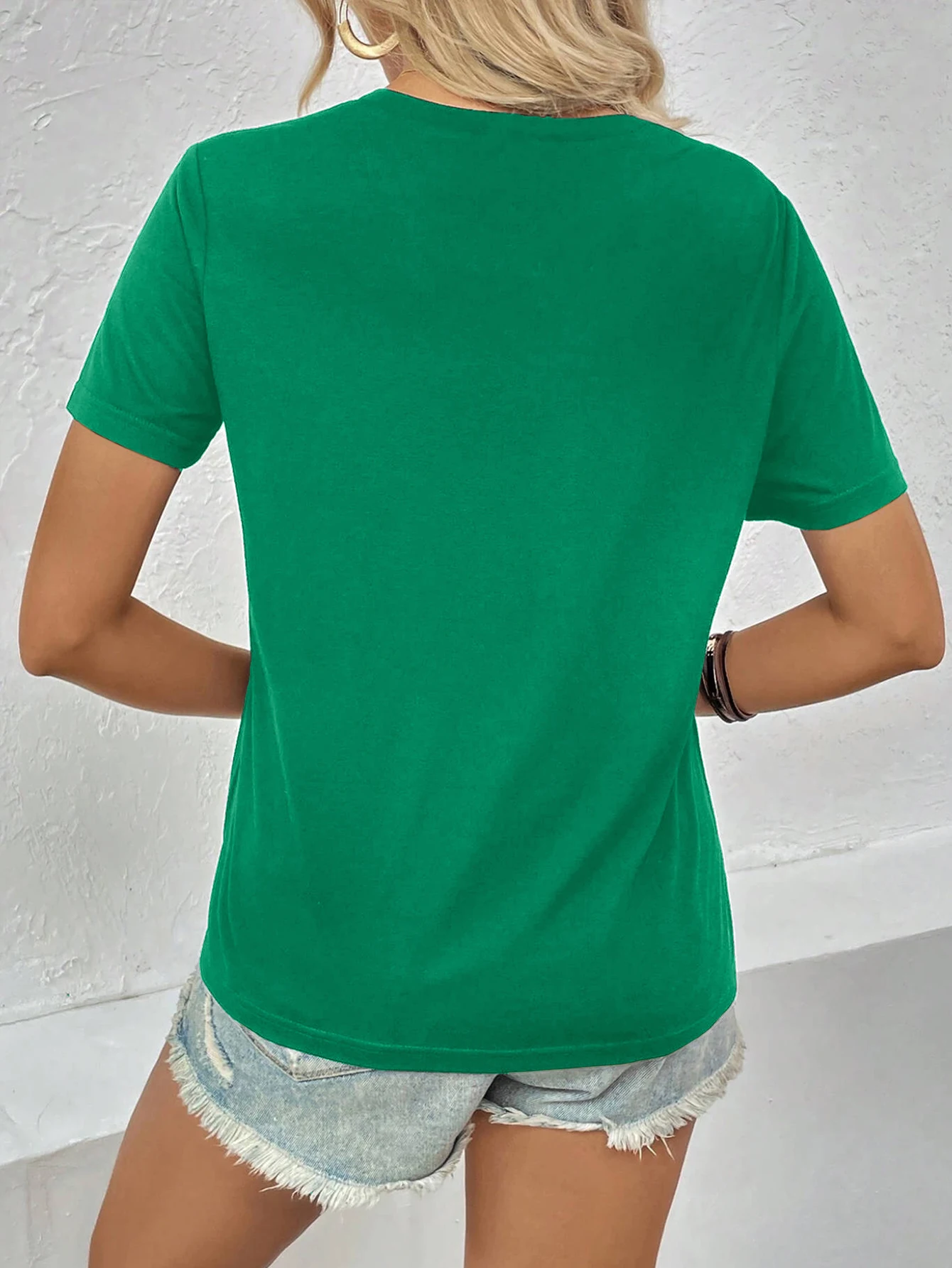 Летняя универсальная зеленая модная повседневная футболка с цветочным принтом