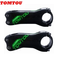 tomtou cycling road mountain bike stem full carbon stem 6 17 degrees 31 8mm bicycle parts 3k glossy green
