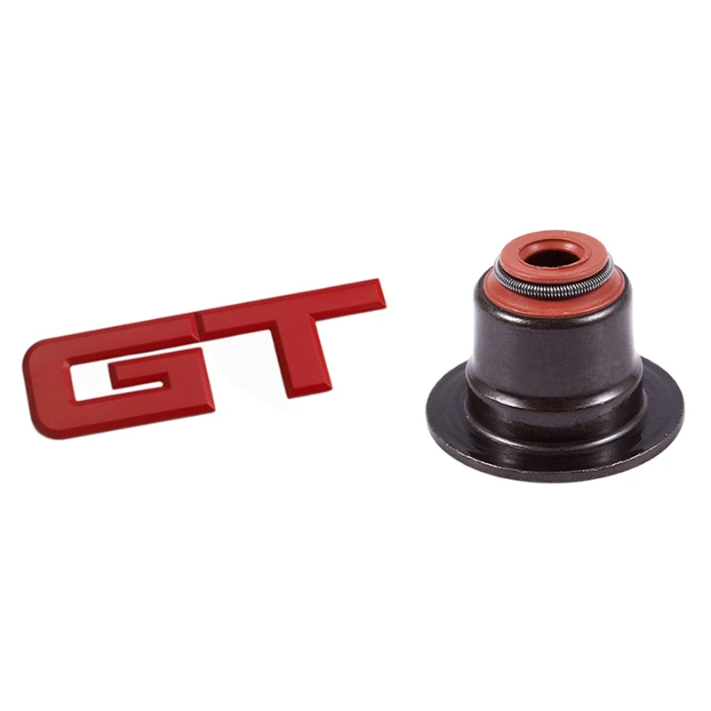 

1 шт. Автомобильная наклейка с логотипом 3D Gt и комплект уплотнений для стержня клапана 16 шт.