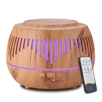 hollow out wood grain essential oil diffuser aromatherapy air humidifier with 7 color led light remote control aroma diffusor