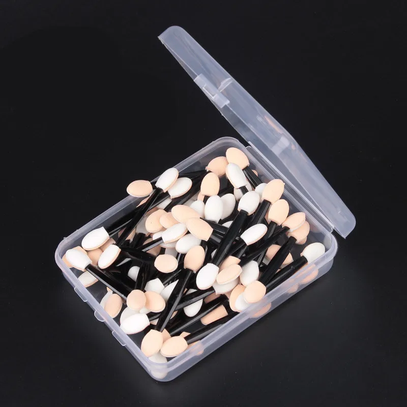 

50Pcs Pro Sponge Stick Eye Shadow Applicator Cosmetic Makeup Tools Double-head Eyeshadow Brush For Women Makeup Tool New Fashion