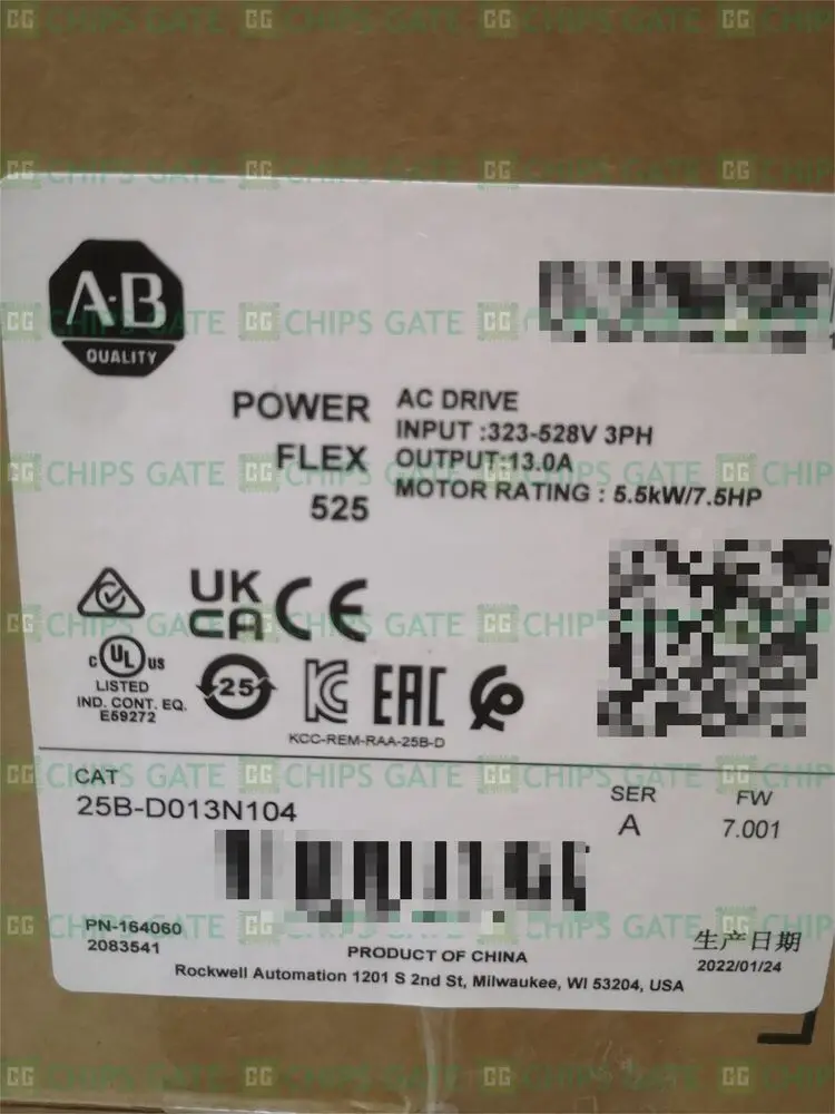 

Избыточный привод переменного тока AB 25B-D013N104 525, 15-HP, 3-PH, Серия A