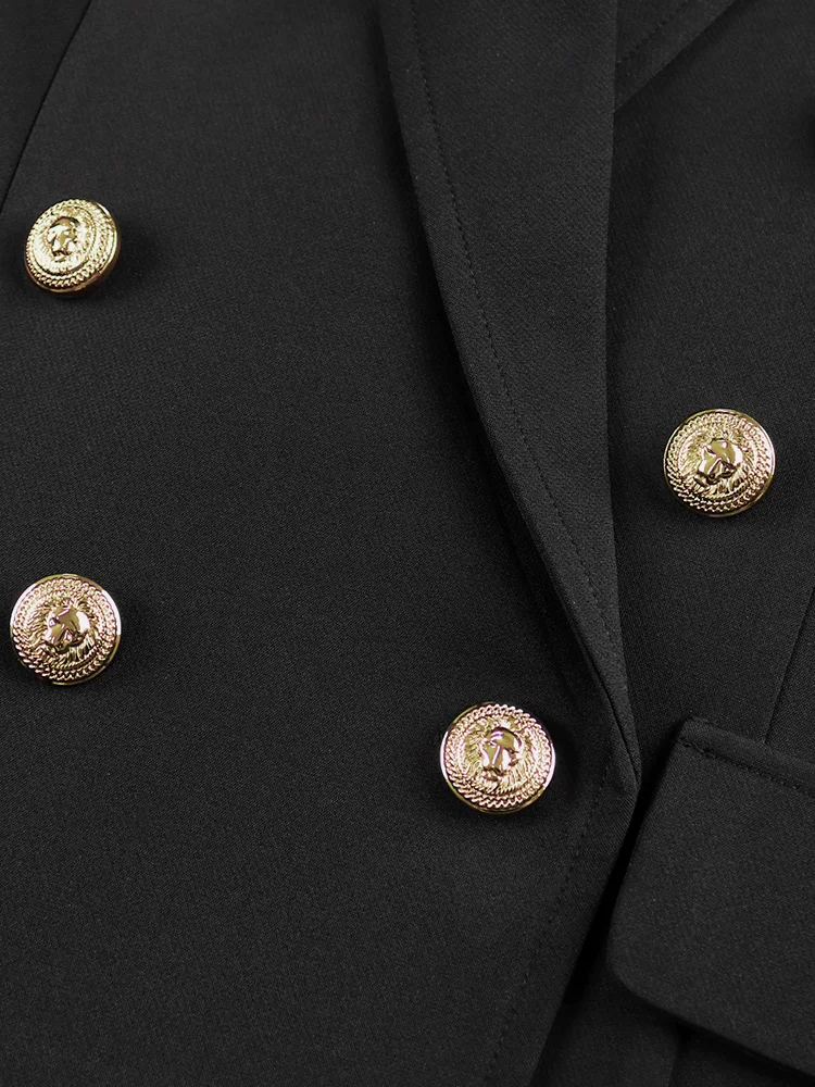 2022 Women Elegant Blazer Dress Sexy Suits Long Sleeve Metal Buttons Maxi Jacket Coat Classy Plus Size Party Dresses
