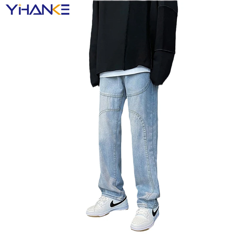 Spring and Autumn New Fashion Men's Jeans Trend Loose Wide-leg Straight-leg Jeans Casual Trousers Street Men Y2k Jeans Men Baggy