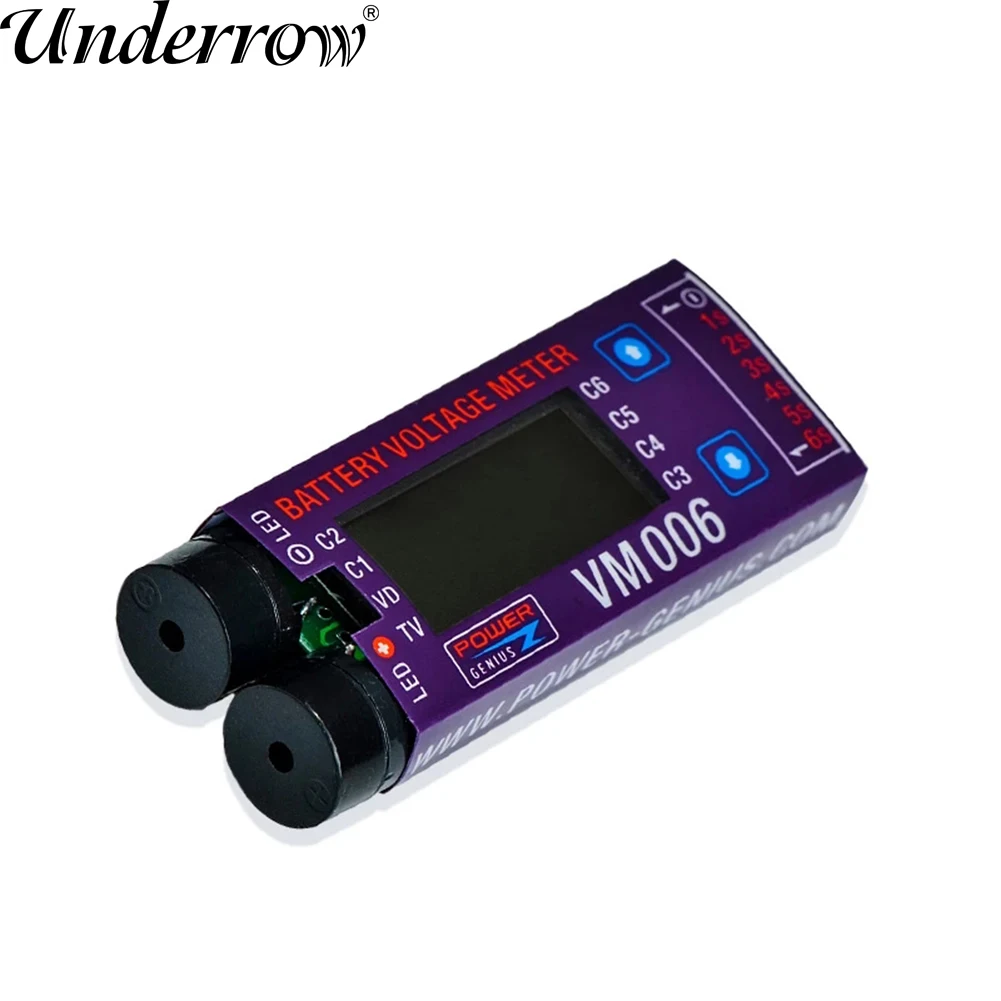 

Voltage Meter VM006 1-6S LiPo Battery Accurate Battery Voltage Meter With LCD Liquid Crystal Display Alarm For RC Battery