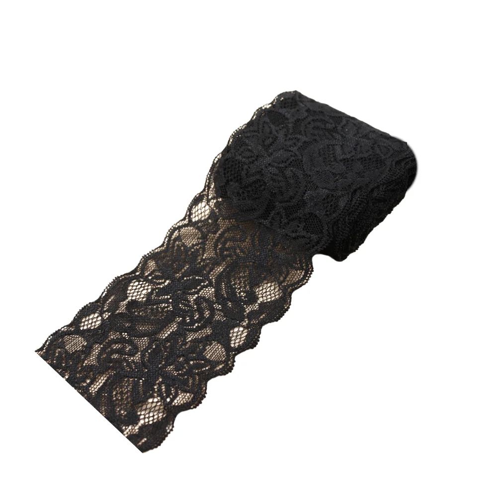 

Lace Ribbon Trim Elastic Fabric Vintage Sewing Thick Stretchy Wide Trimming Decorative Craft Black Clothing Crafts Ribbons