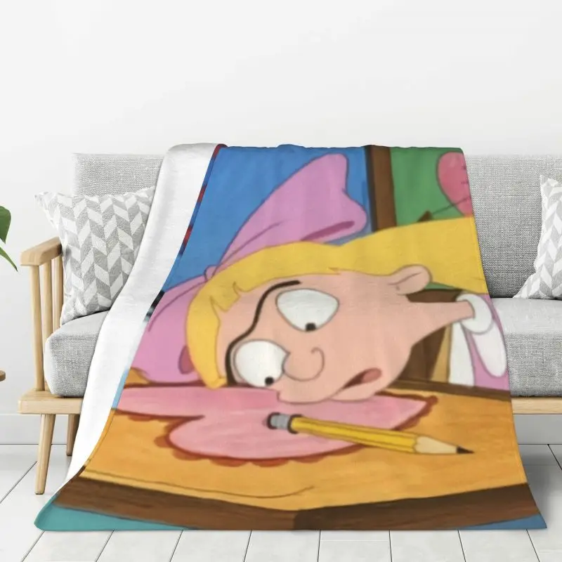 Флисовое одеяло на заказ с изображением героев аниме Эй-Арнольд комедия Helga Pataki