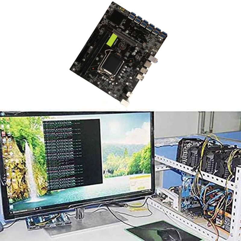 

Материнская плата XX9A B250C для майнера, графическая плата 12 USB 3,0 для PCI-E X16, Поддержка LGA 1151 DDR4 DIMM SATA3.0 для майнинга