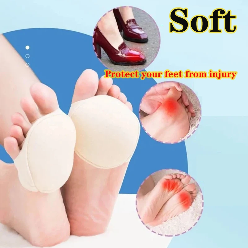 6Pcs Women Forefoot Pads High Heels Half Insoles Five Toes Insole Foot Care Calluses Corns Relief Feet Pain Massaging Toe Pad