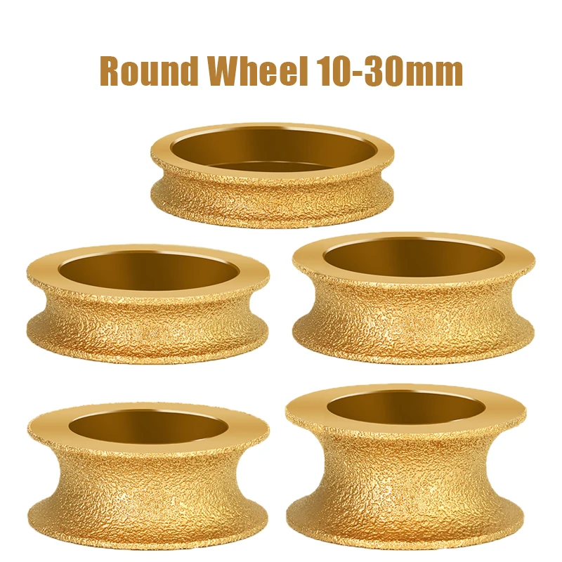 Bore 20mm Dia 3inch 75mm Round Dry Vacuum Brazed Diamond Grinding Wheel Demi-bullnose Edge Marble Edging Profile Grinding Disc