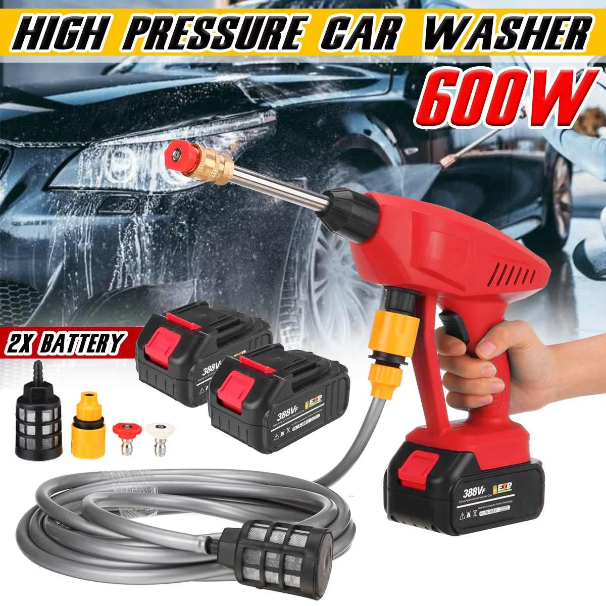 Беспроводной пистолет-распылитель для мойки автомобилей портативный