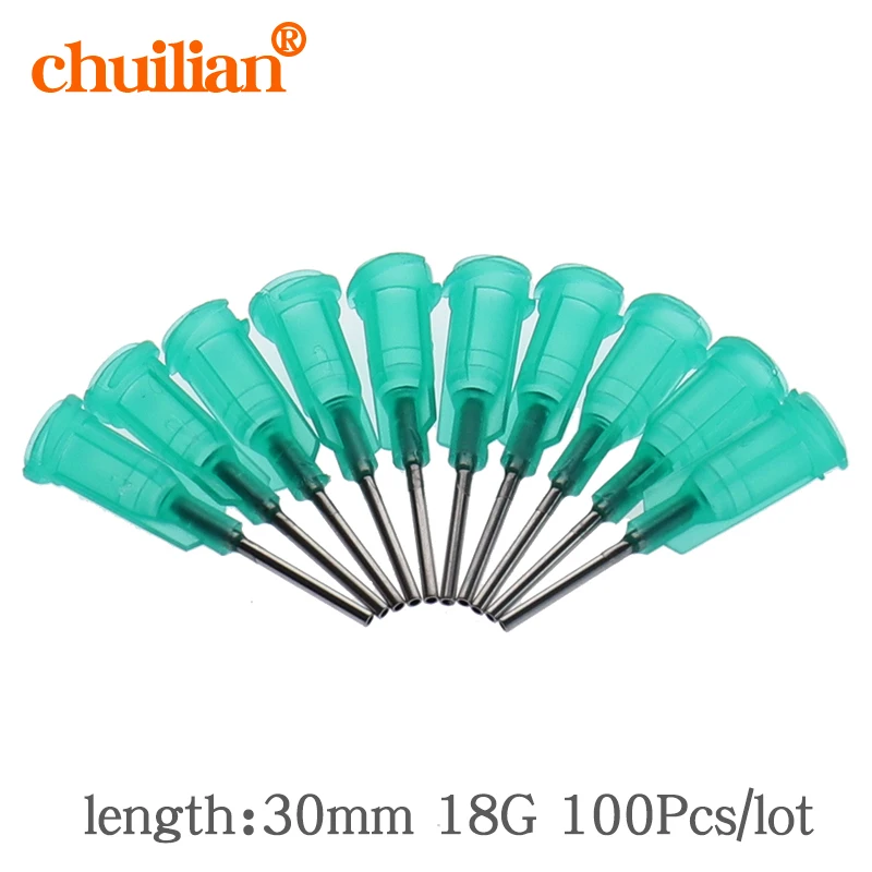 100 шт./лот 18 г x 30 мм Точная пассивированная S. S. Наконечник с PP Safetylok концентратор, иглы для дозатора клея