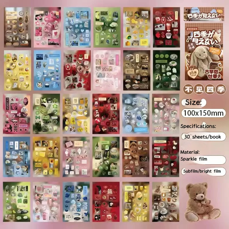 

Kawaii Y2k Bear-Series наклейки