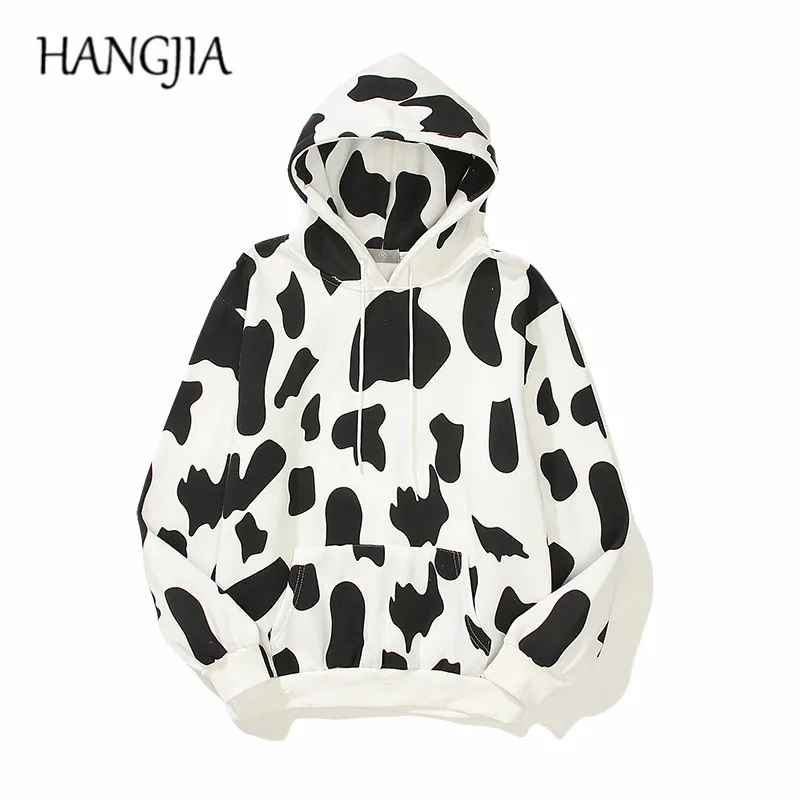 

Harajuku Cows Pattern Printed Loose Casual Hoodies Fleece Men's and Women's Hooded Pullovers Sweatshirts Autumn and Winter