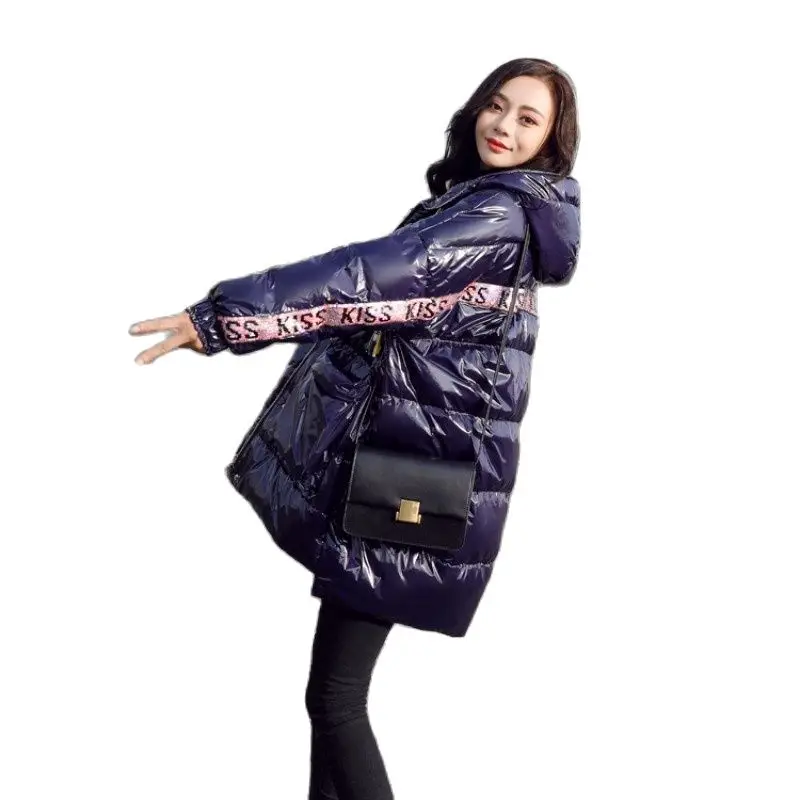 Women Bread Clothes Warm Thicken Jacket Fashion Overcoat New Shiny Down Jackets Female Winter Patchwork Coat Loose Casual Parkas